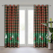 VIANOČNÝ ZATEMŇOVACÍ ZÁVES NA KRÚŽKOCH FELIKS 140X250 CM VZOROVANÁ