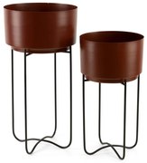 Set 2 kvetináčov DONICA 206 hnedý / čierny