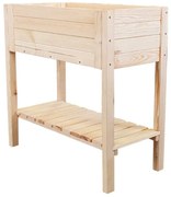 Prírodný vyvýšený drevený záhon 79 x 39 x 79 cm