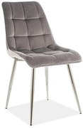 Čalouněná jídelní židle Chic Chrom Velvet šedá