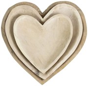 Set 3ks vydlabaných drevených misiek - 38 * 38 * 11cm / 33 * 33 * 9cm / 25 * 25 * 5cm