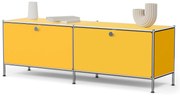 Kovová nízka skrinka »CN3« s výklopnými priehradkami, žltá