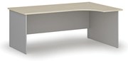 Rohový kancelársky písací stôl PRIMO GRAY, 180x120 cm, pravý, sivá/breza