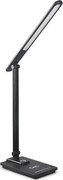 LED Stmievateľná stolná lampa s USB LED/9W/230V 3000K/4000K/5500K čierna