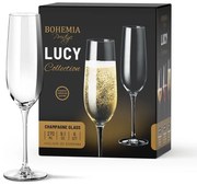 BOHEMIA PRESTIGE LUCY POHÁR NA ŠAMPANSKÉ 270ML SADA 6KS