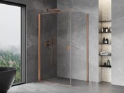 Mexen Mist-B, 1-krídlový výklopný sprchový kút 100 x 75 cm, číre sklo, medený matný profil, 8A2T-100-075-65-00