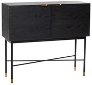 Čierna komoda z jaseňového dreva Hübsch Norm