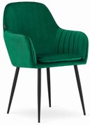 Zamatová jedálenská stolička Warsaw zelená