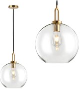 Toolight Toolight, sklenené guľové závesné stropné svietidlo 25 cm APP630-1CP, zlatá, OSW-05635