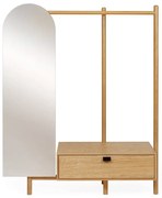 Predsieňová stena z dubového dreva so zrkadlom Woodman Tripod