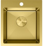 Mexen Solix, 1-komorový nerezový drez 400 x 450 mm, brúsená zlatá, 6401401000-55