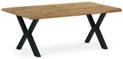 Stůl konferenční 110x70x45cm, masiv dub, rovná hrana, kovová noha "X" 5x5 cm