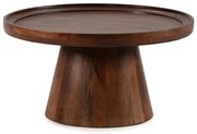 Tmavohnedý okrúhly konferenčný stolík z mangového dreva ø 80 cm Rose – MOME