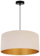 Závesné svietidlo Mediolan, 1x svetlobéžové/zlaté textilné tienidlo, (výber z 2 farieb konštrukcie), (fi 44cm)