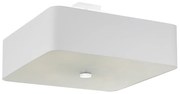 Stropné svietidlo Lokko, 1x biele textilné tienidlo, (biele sklo), (45 cm)
