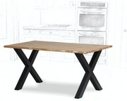 Wooded Jídelní stůl Kingston z masivu DUB Velikost stolu: 160 x 90 cm, Hrana stolu: Přírodní (zaoblená), Barva kovu: Černá