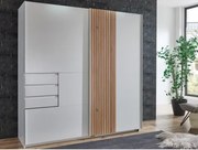 Šatníková skriňa Coburg, 180 cm, biela/dub artisan%