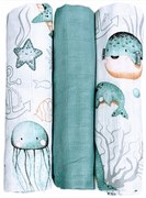 Vulpi Mušelínové látkové plienky Premium 60x75 3v1 morská škôlka