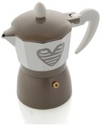 Sivá moka kanvička pre 3 šálky Brandani Hearbeat