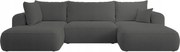 Rohová sedacia súprava v tvare U Olivo U (L) (tmavosivá čierna)
