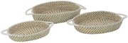 Sada 3ks prírodný oválny košík z morskej trávy s ušami Witte - 59*34*11cm