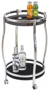 Halmar Mobilný odkladací barový stolík BAR 71x42 cm chróm/čierna HA0096