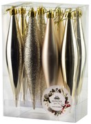 Vánoční sada 8 ks ozdob Santa Lila Rampouchy champagne