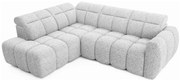 Moderná rohová sedacia súprava FANNY s elektrickým výsuvom sedadla, Ľavá, sv. šedá (coralline 01)