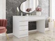 Toaletný stolík Rozoma (biely velvet + zlatá) . Vlastná spoľahlivá doprava až k Vám domov. 1104575