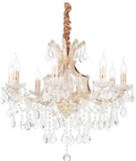 Ideal Lux - Krištáľový luster na reťazi NAPOLEON 8xE14/40W/230V pr. 67 cm zlatá