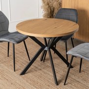 PROXIMA.store - Okrúhly rozkladací stôl LUGO FARBA: čierna, FARBA NÔH: dub