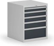 Závesný dielenský box k stolu G8, 5 zásuviek, 560 x 600 x 700 mm, grafit