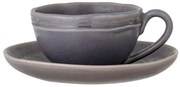 Sivé šálky v súprave 2 ks na cappuccino z kameniny 180 ml Raben – Bloomingville