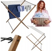 Erga Aurora Strong, drevený vešiak na sušenie bielizne 97,5x69,5x90 cm na postavenie, hnedá-čierna, ERG-SEP-1002SEPSULUNA