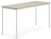 Stôl SONITUS, 1800x700x900 mm, linoleum - svetlošedá, biela