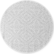 Kusový koberec Duet Rosel 106251 White/Gray kruh - na von aj na doma, 160x160 (priemer) kruh, šedá, chodba / predsieň, NORTHRUGS