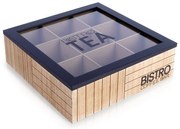 Orion Krabička na čaj, čajový organizér s 9 priehradkami, drevo BISTRO