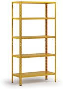 Policový regál 1800x900x400 mm, 5 políc, nosnosť police 70 kg, žltý