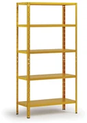 Policový regál 1800x900x400 mm, 5 políc, nosnosť police 70 kg, žltý
