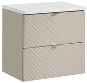 Závěsná skříňka pod umyvadlo Viva Cashmere s deskou 60 cm kašmír/bílá