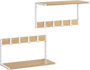Set nástenných poličiek E1083 WT, biela, 2 ks