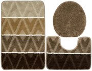 Sada kúpeľňových koberčekov PALMA hnedá / béžová, kosoštvorce