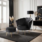 PROXIMA.store - Elegantné čalúnené kreslo GRAND FARBA: čierna