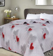 Prehoz na posteľ HEARTIZIA DIAMOND svetlosivý Rozmer: 220 x 240 cm