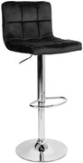 Barová stolička ARAKO zamatová, strieborná / čierna