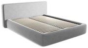 Sivá čalúnená dvojlôžková posteľ s úložným priestorom s roštom 160x200 cm Kiana – Makamii