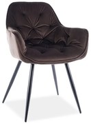 Jedálenská stolička Cherry Velvet, hnedá / čierna