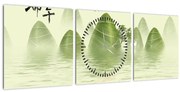 Obraz - Údolie zelených hôr (s hodinami) (90x30 cm)