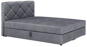 Manželská posteľ Boxspring 140x200 cm Karum (tmavosivá) (s roštom a matracom). Akcia -20%. Vlastná spoľahlivá doprava až k Vám domov. 1007774