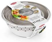 STEFANPLAST Plastová miska Tosca, biely/svetlo šedý set 3ks s vekom